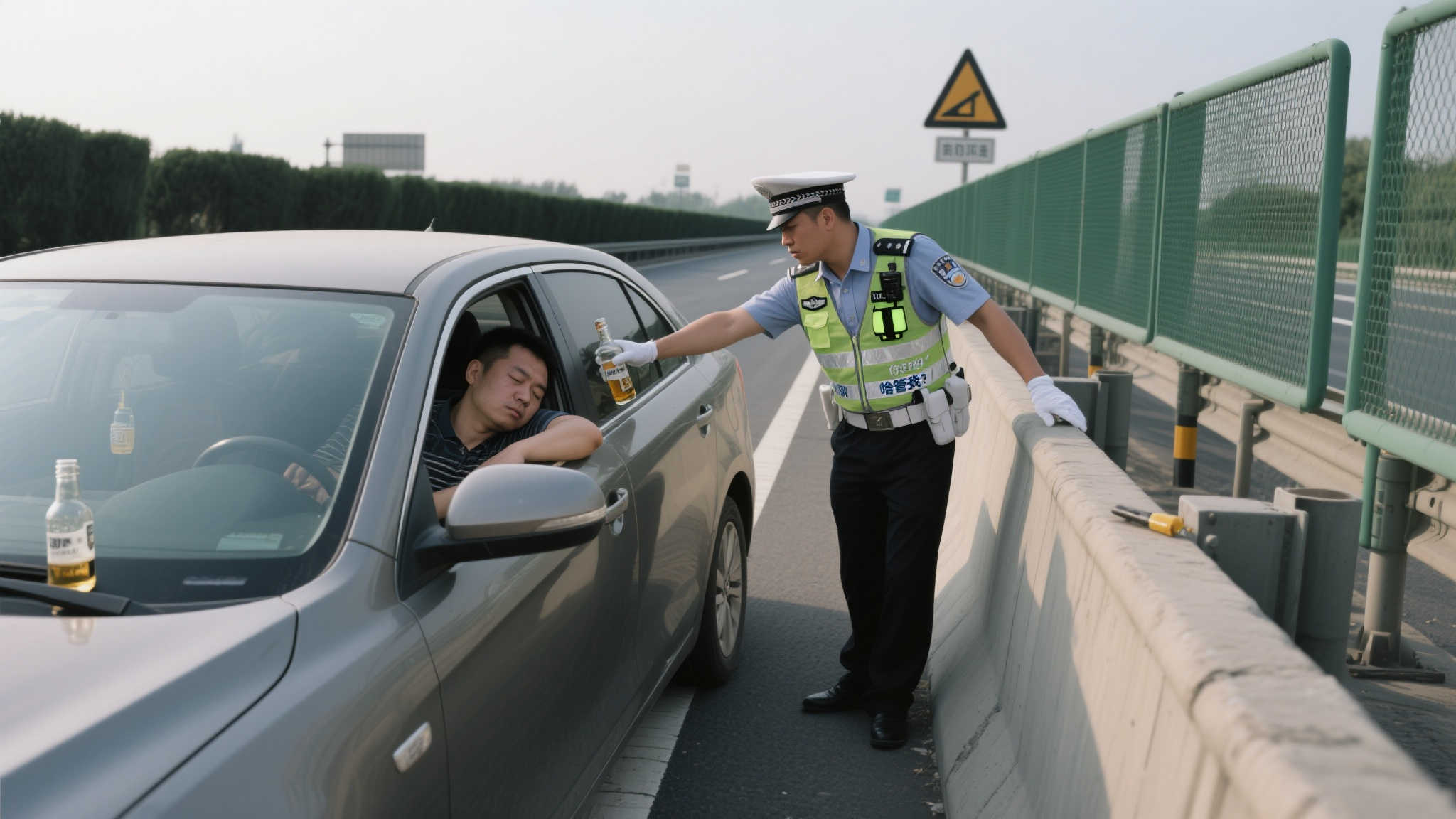 酒驾司机高速停车酣睡,质问交警职权范围